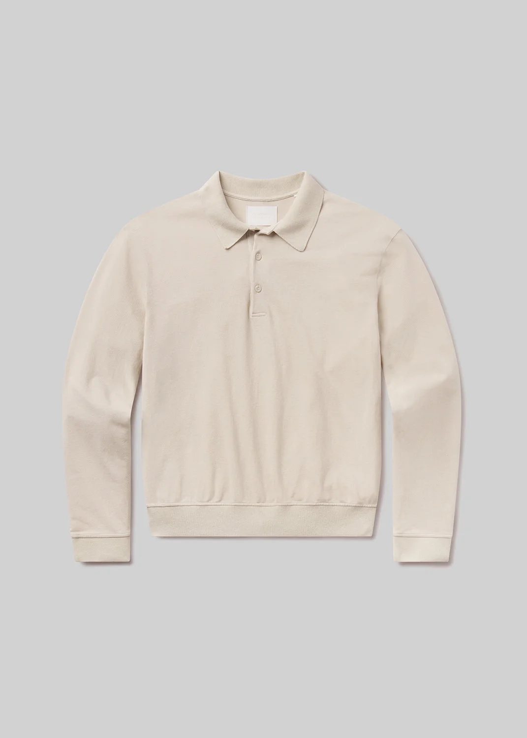 Long Sleeve Banded Polo In Almond - 1