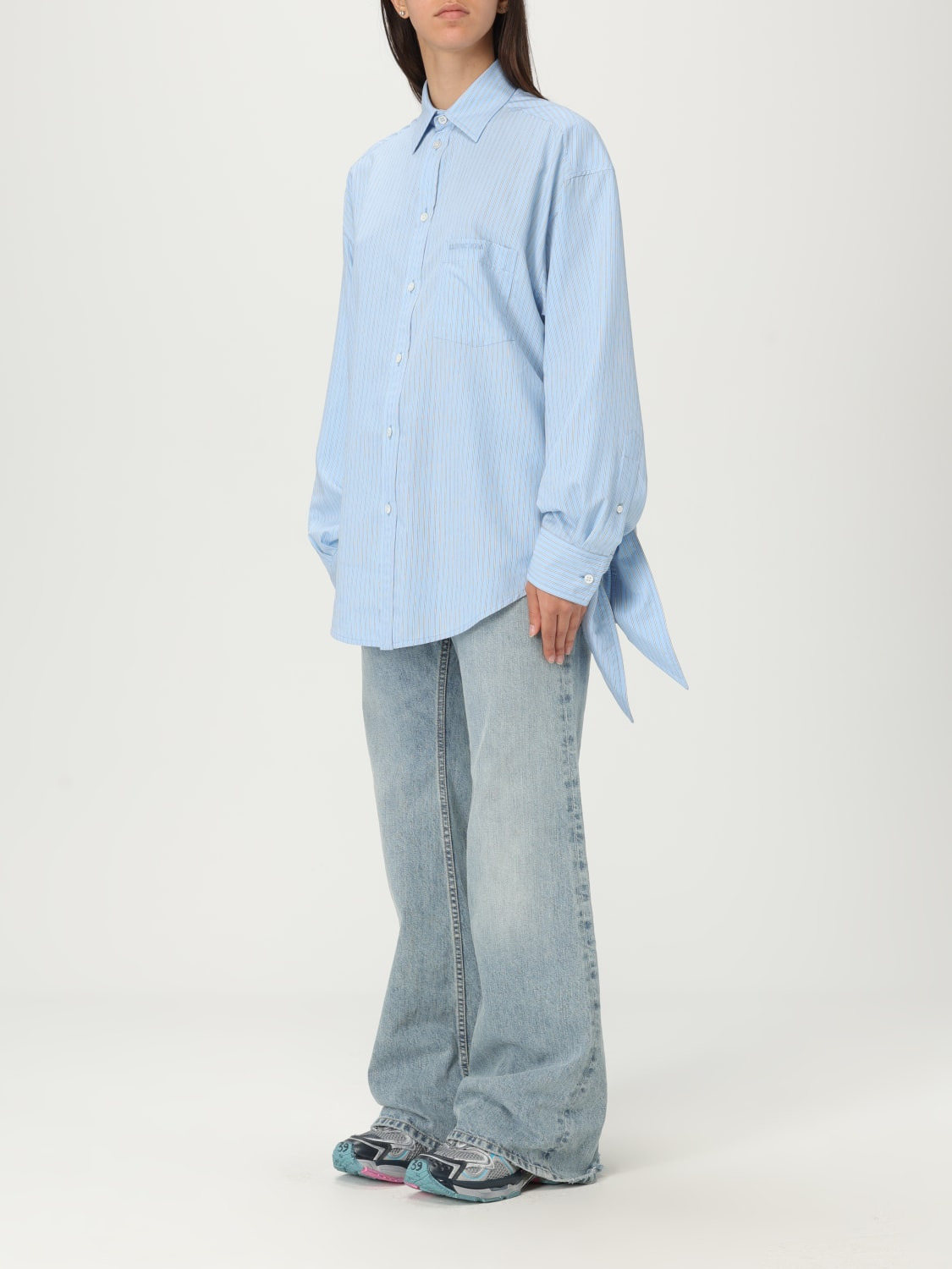 Balenciaga oversize striped viscose shirt - 4