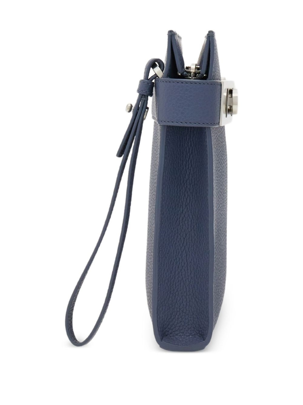 Gancini-buckle leather clutch bag - 4