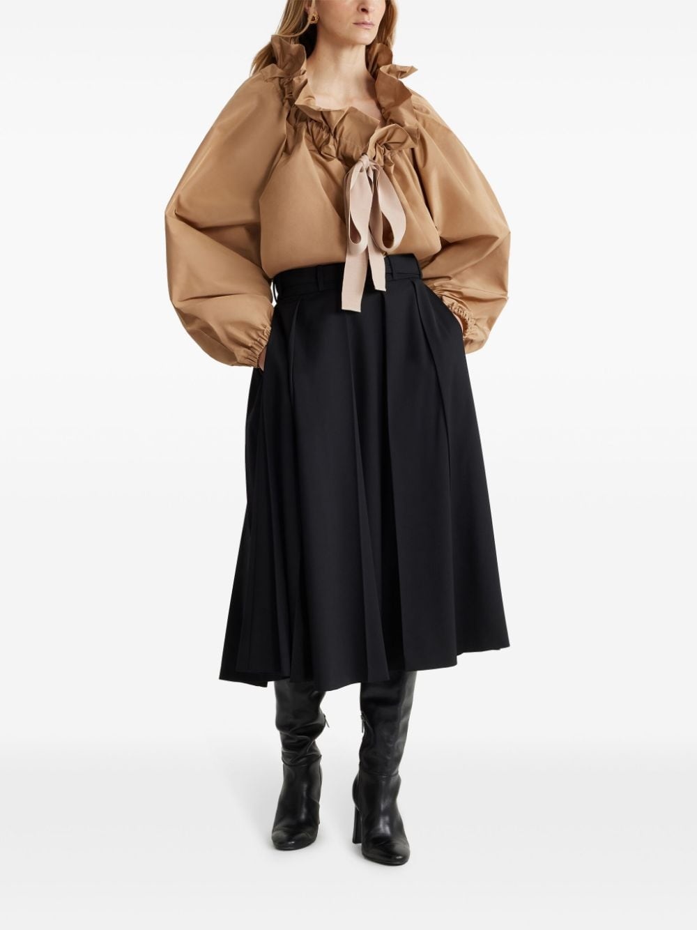 Iconic drawstring faille blouse - 2