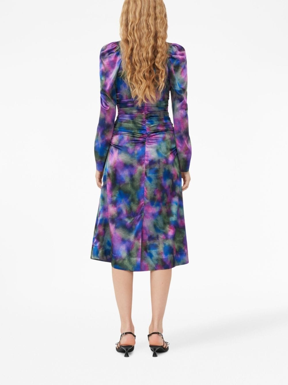 graphic-print gathered dress - 3