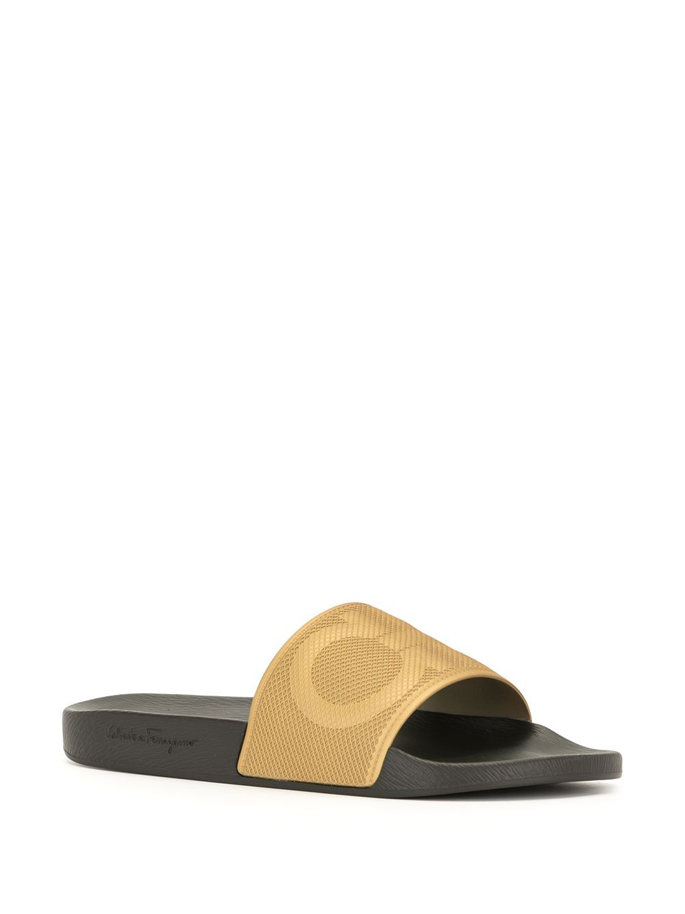 logo-print leather slides - 2