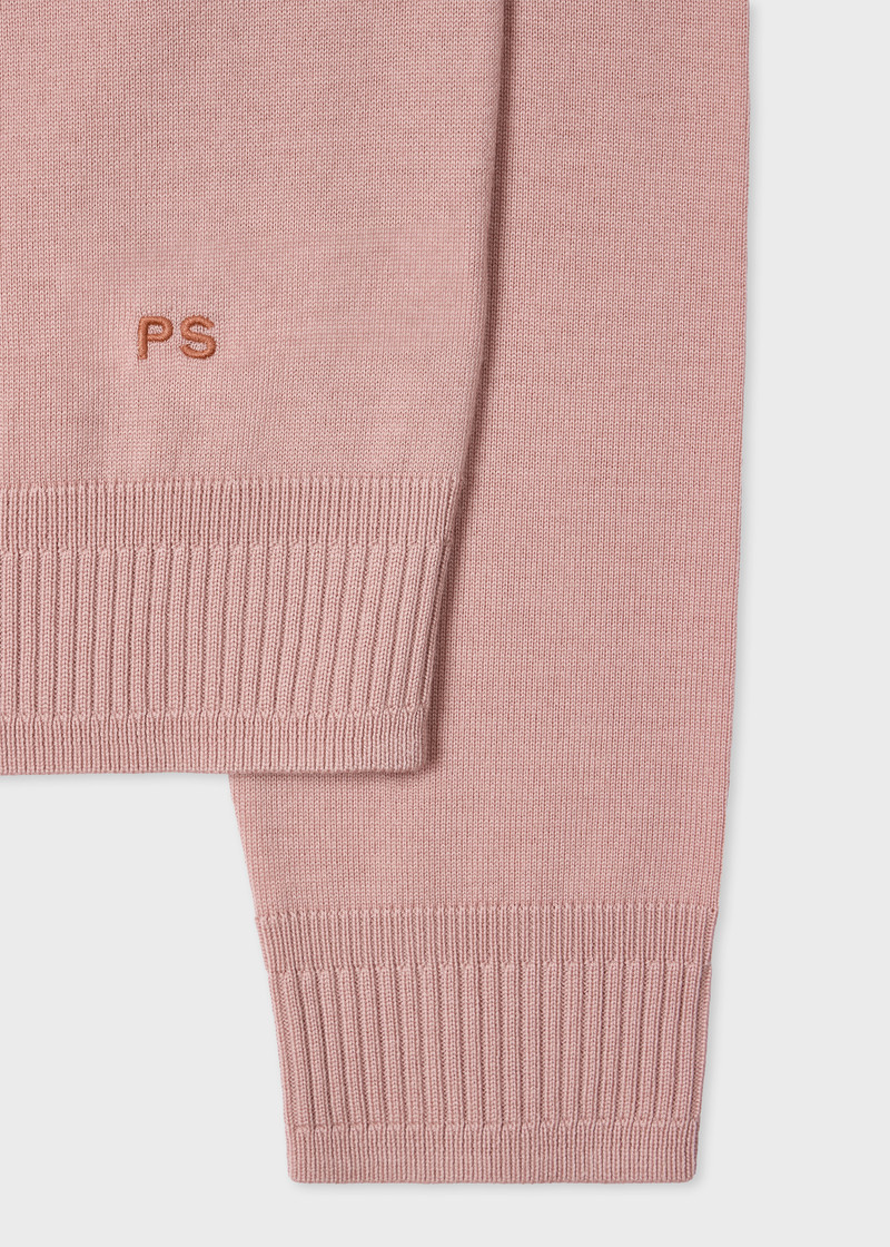 Paul Smith Pink Contrast-Collar Merino Wool Sweater outlook