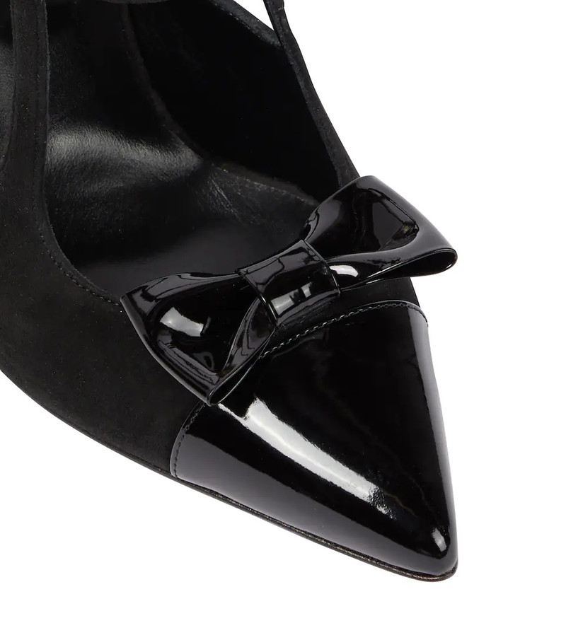 Suede and patent leather pumps 6