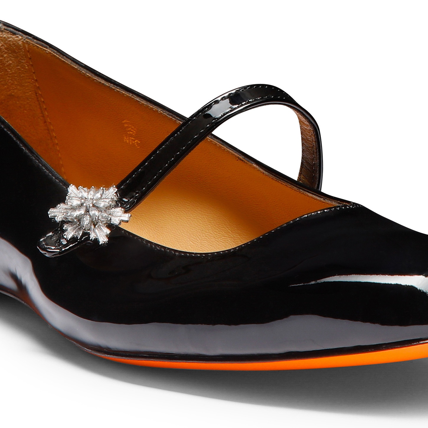 Women's black patent leather ballet flat - 6
