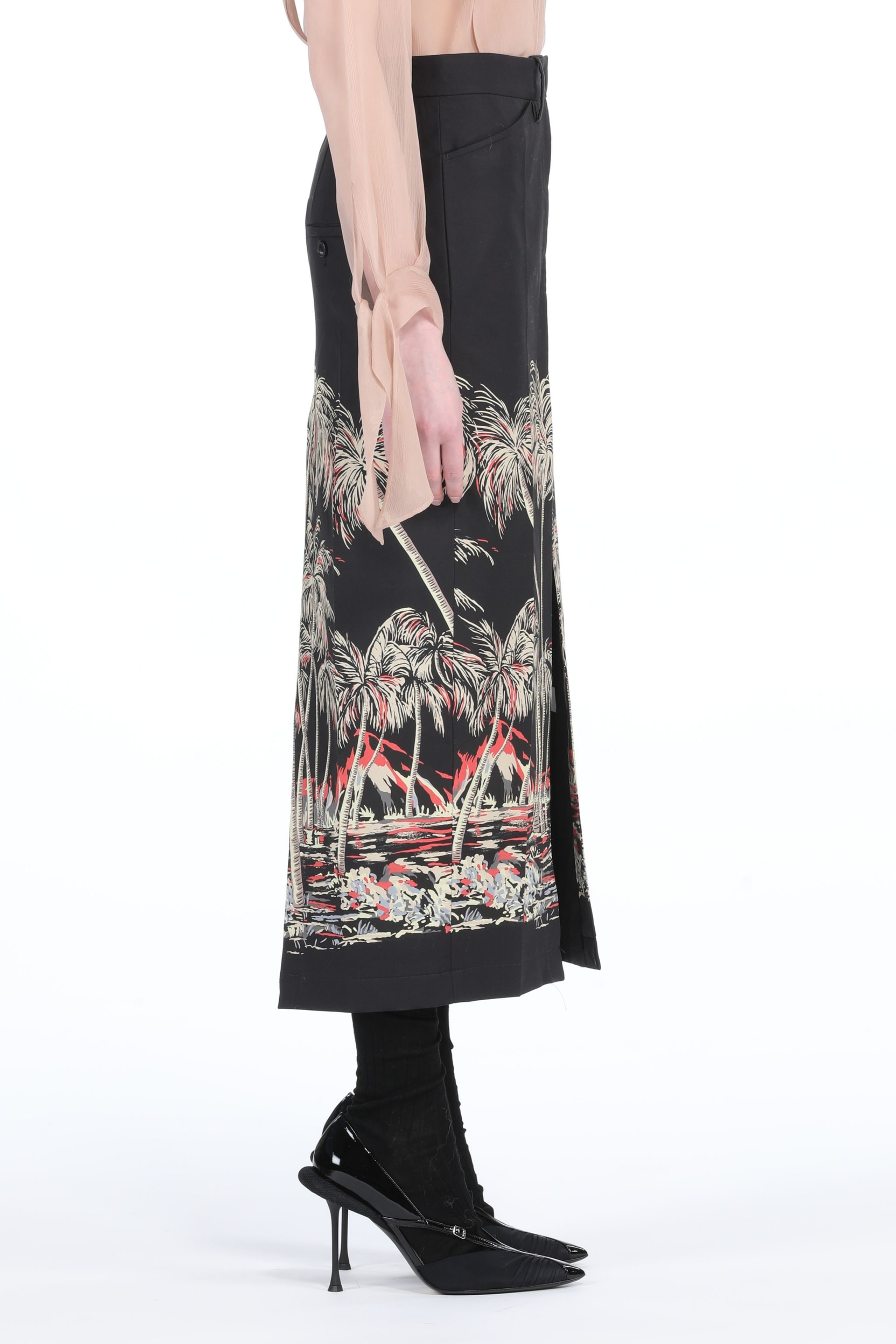 PALM TREE-PRINT PENCIL SKIRT - 3