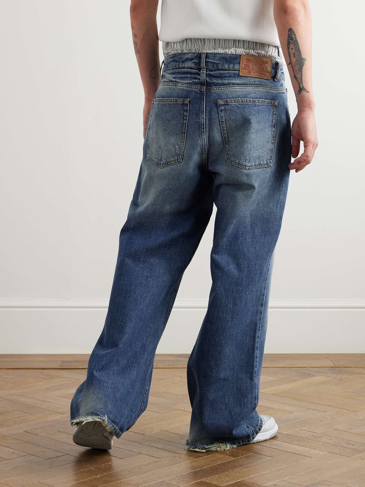 Wide-Leg Distressed Jeans - 5