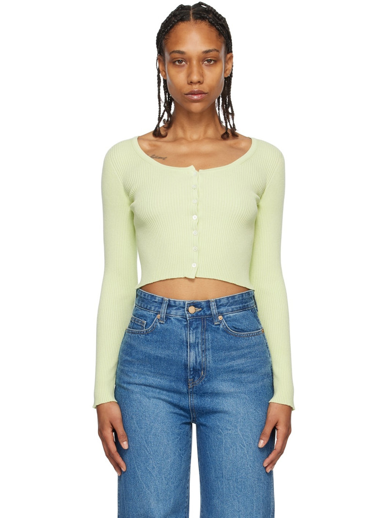 Green Scoop Neck Cardigan 1