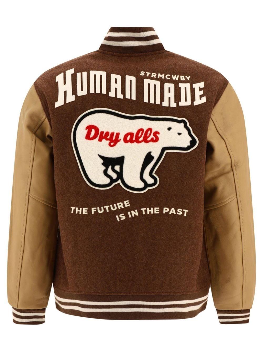 embroidered-logo wool jacket - 2