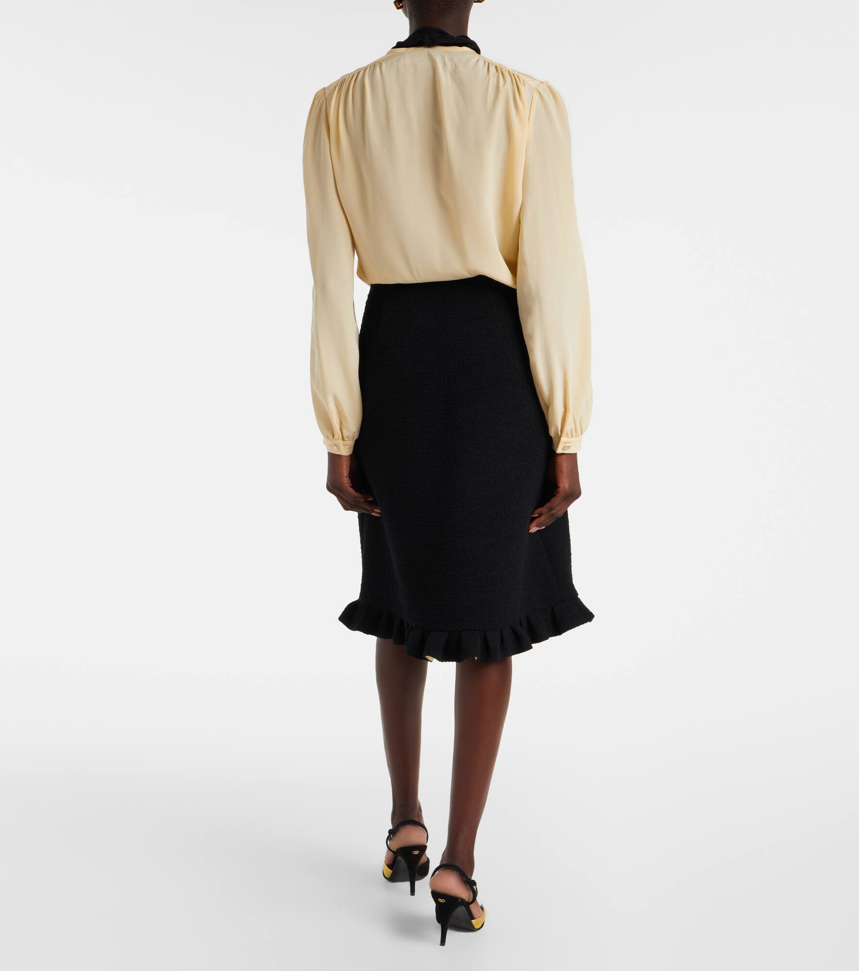 Ruffled wool-blend miniskirt - 3