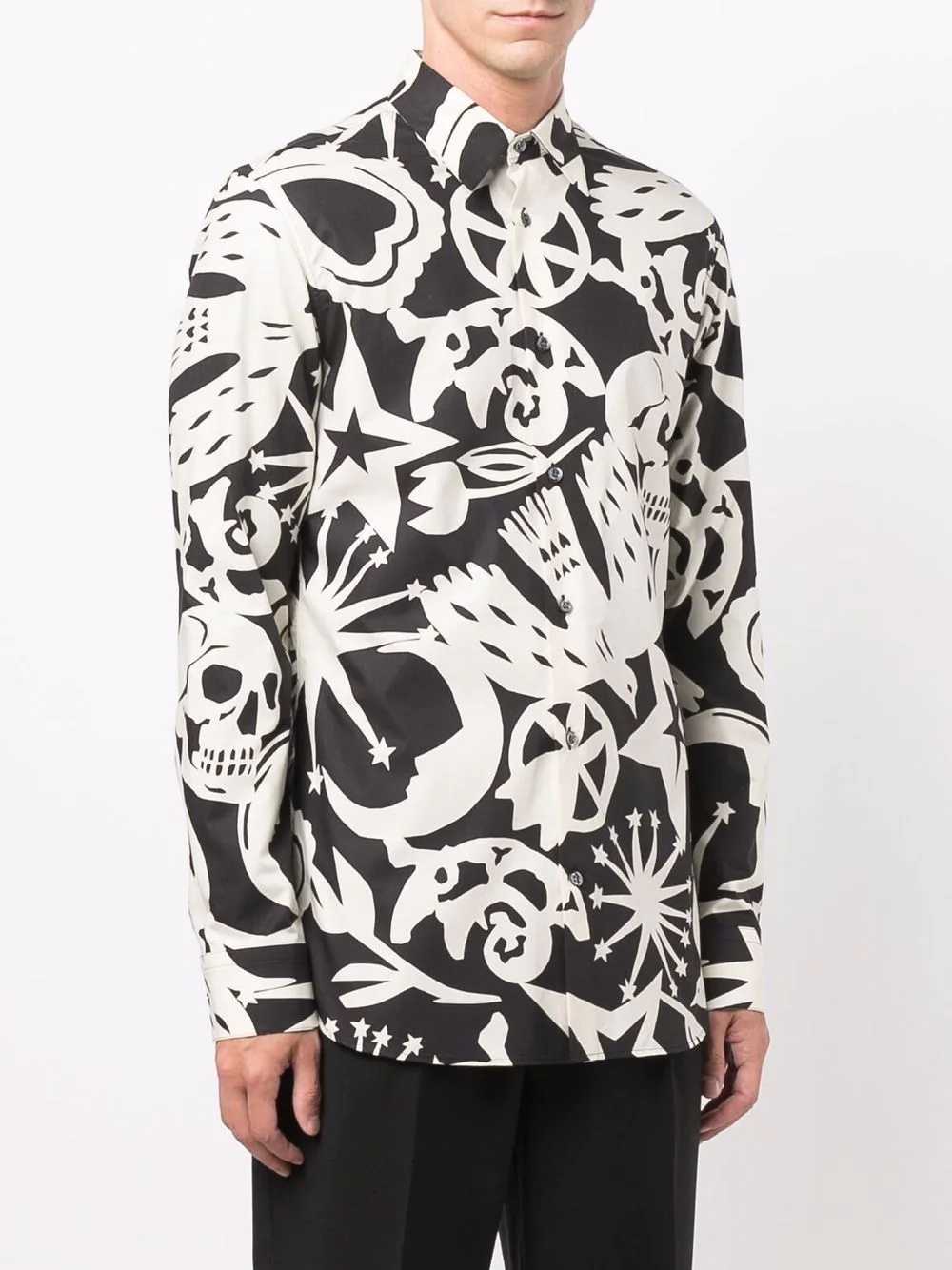 Papercut-print long-sleeve shirt - 3