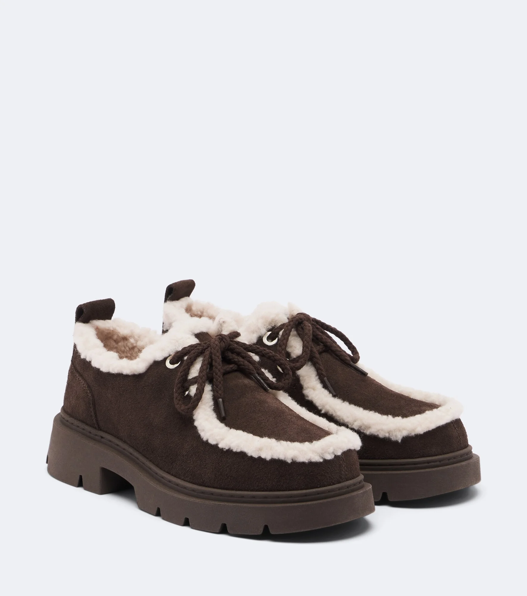Mocabee shearling-lined suede lace-up shoes - 1