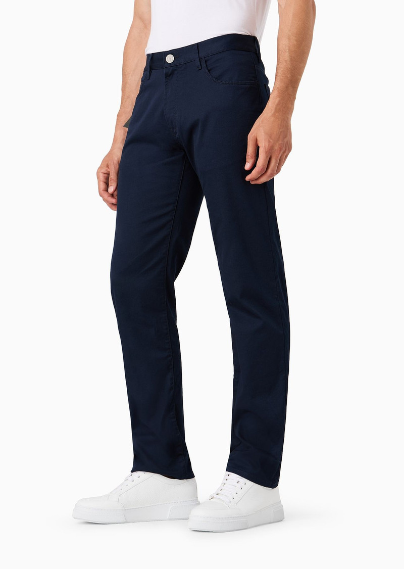 GIORGIO ARMANI Regular-fit, five-pocket trousers in stretch cotton outlook