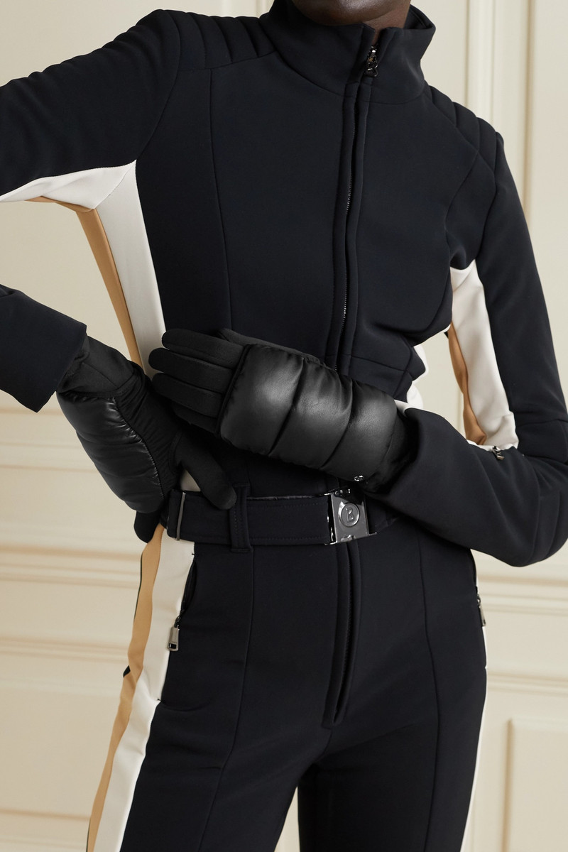 BOGNER Touch quilted leather and tech-jersey ski gloves outlook