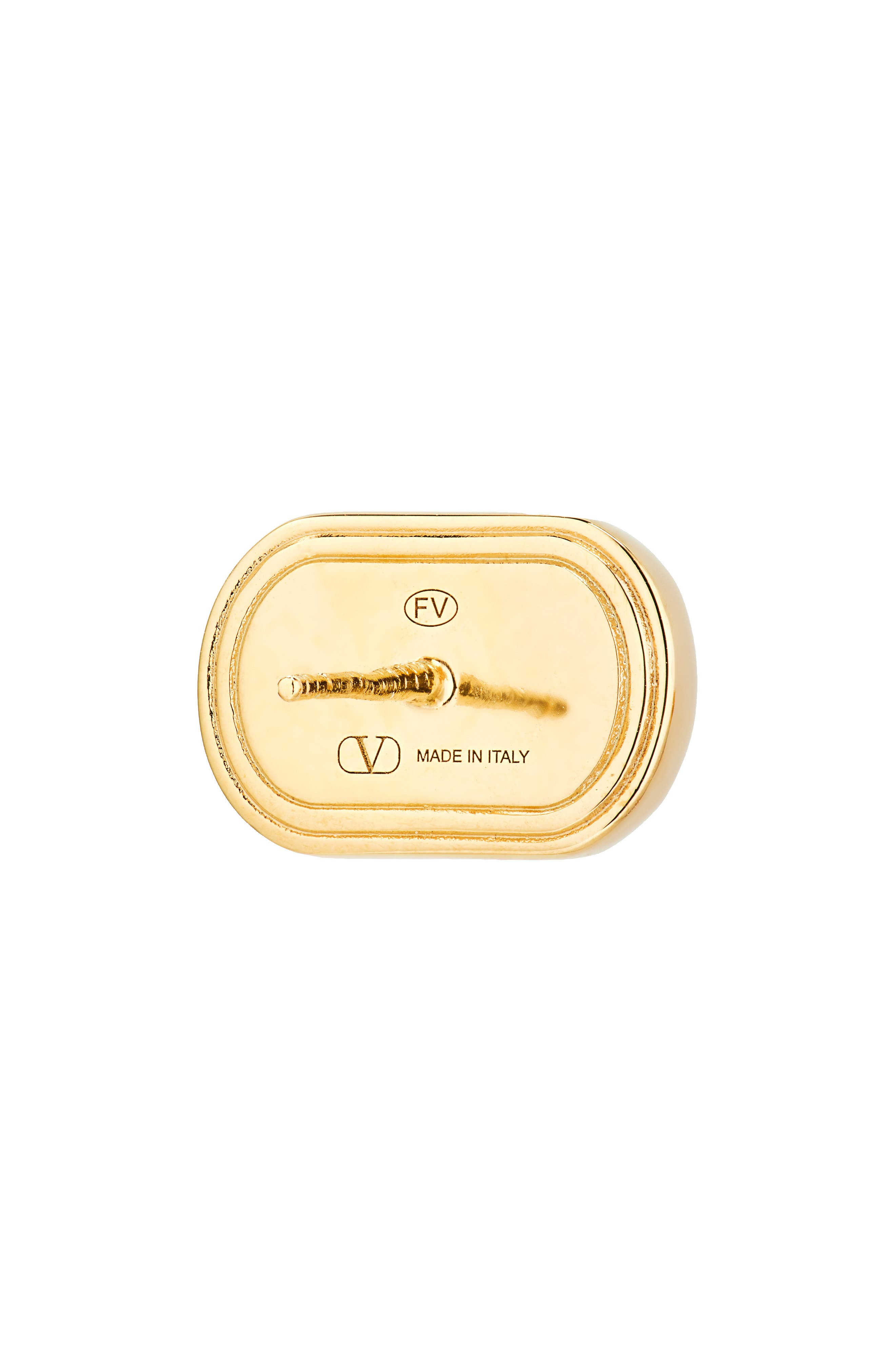 Valentino Garavani VLOGO Ovalette Enamel Stud Earrings in Oro/Rosa at Nordstrom - 2
