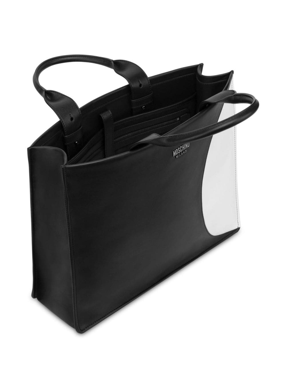 panelled leather tote bag - 3
