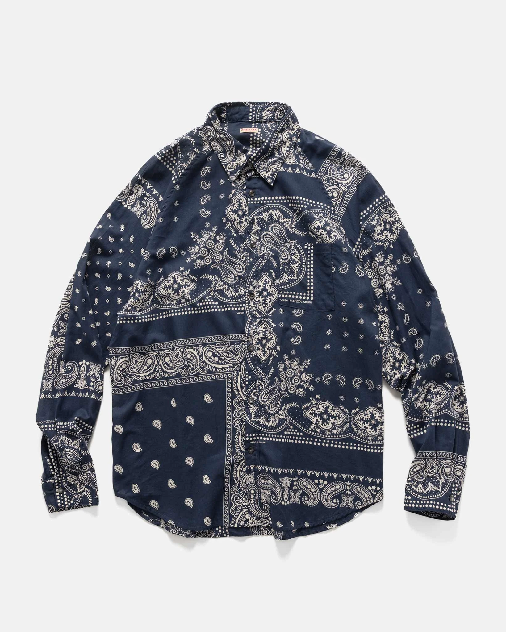 Gauze RAT BRAND Bandana Patchwork Raglan Shirt Aubergine - 1