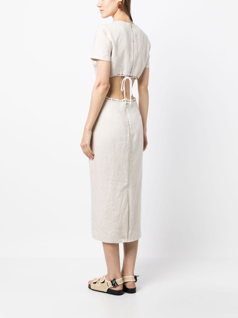 Matteo linen midi dress - 4