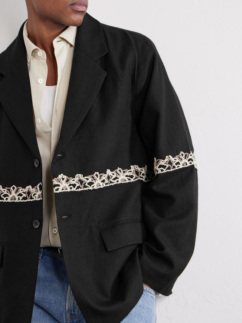 Embroidered Wool Blazer 5