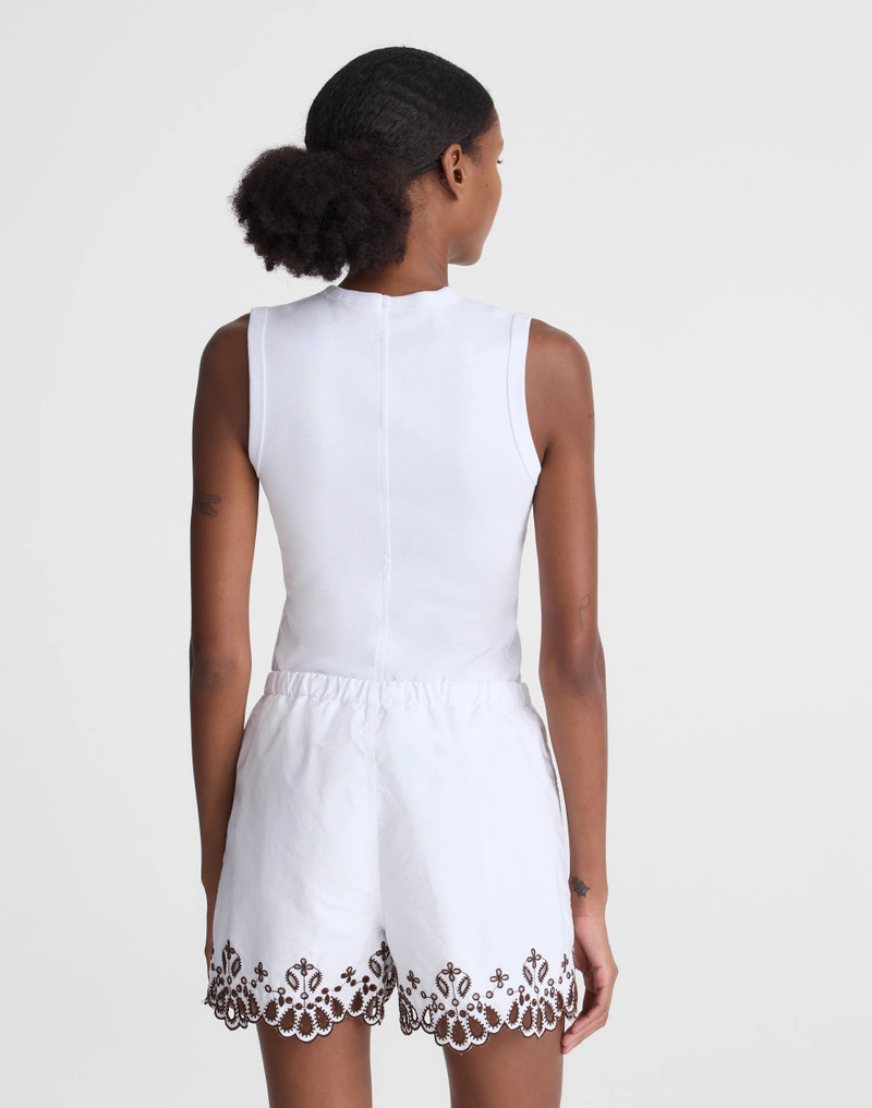 Madewell Embroidered Pull-On Shorts in Poplin outlook