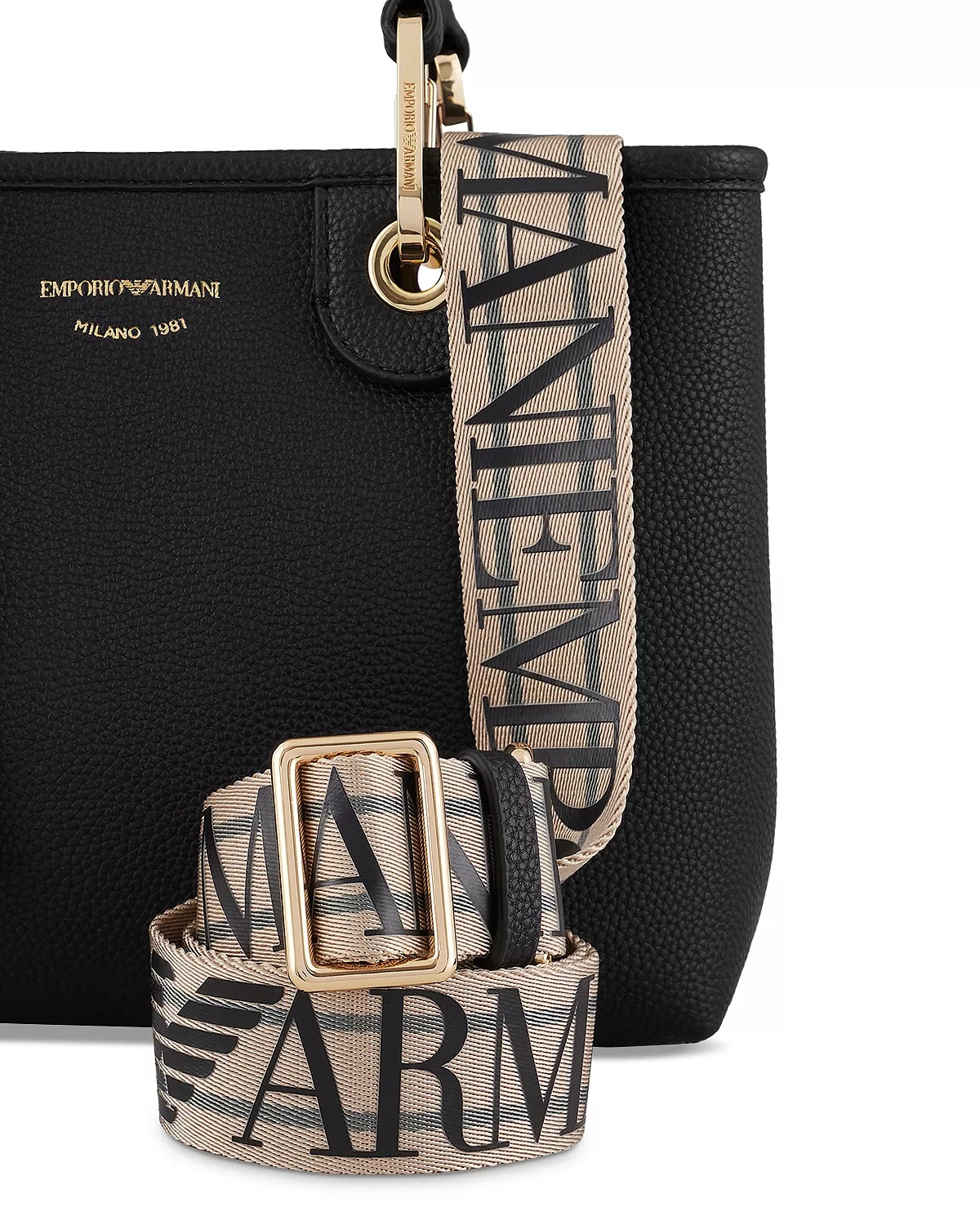 MyEA Small Black Shopper Tote Bag - 7