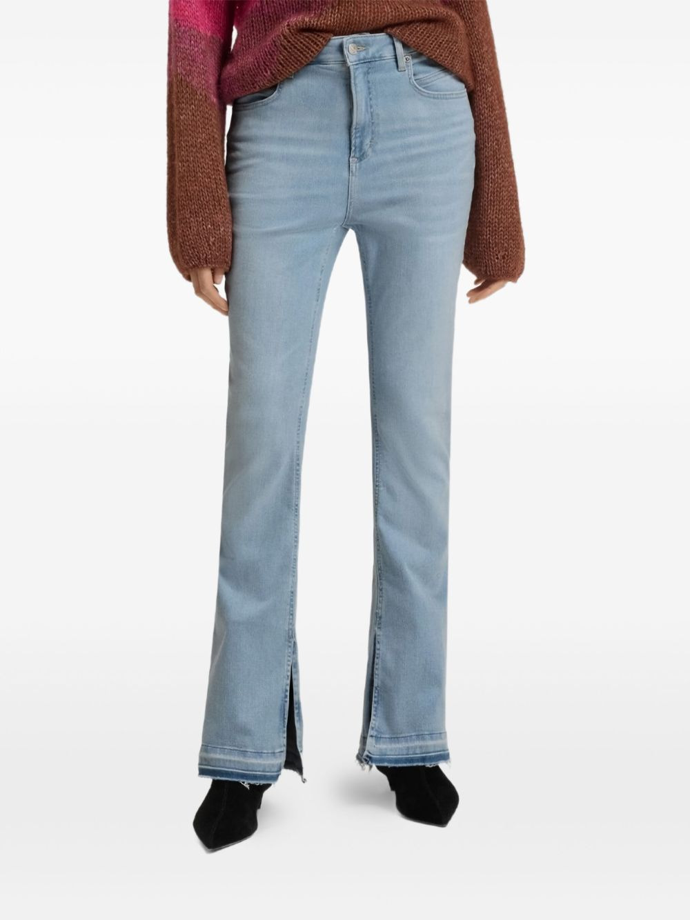 split-hem flared trousers - 3
