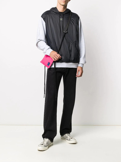 MSGM panelled logo patch hoodie outlook