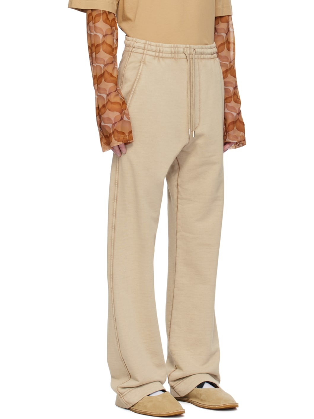 Beige Drawstring Sweatpants - 2