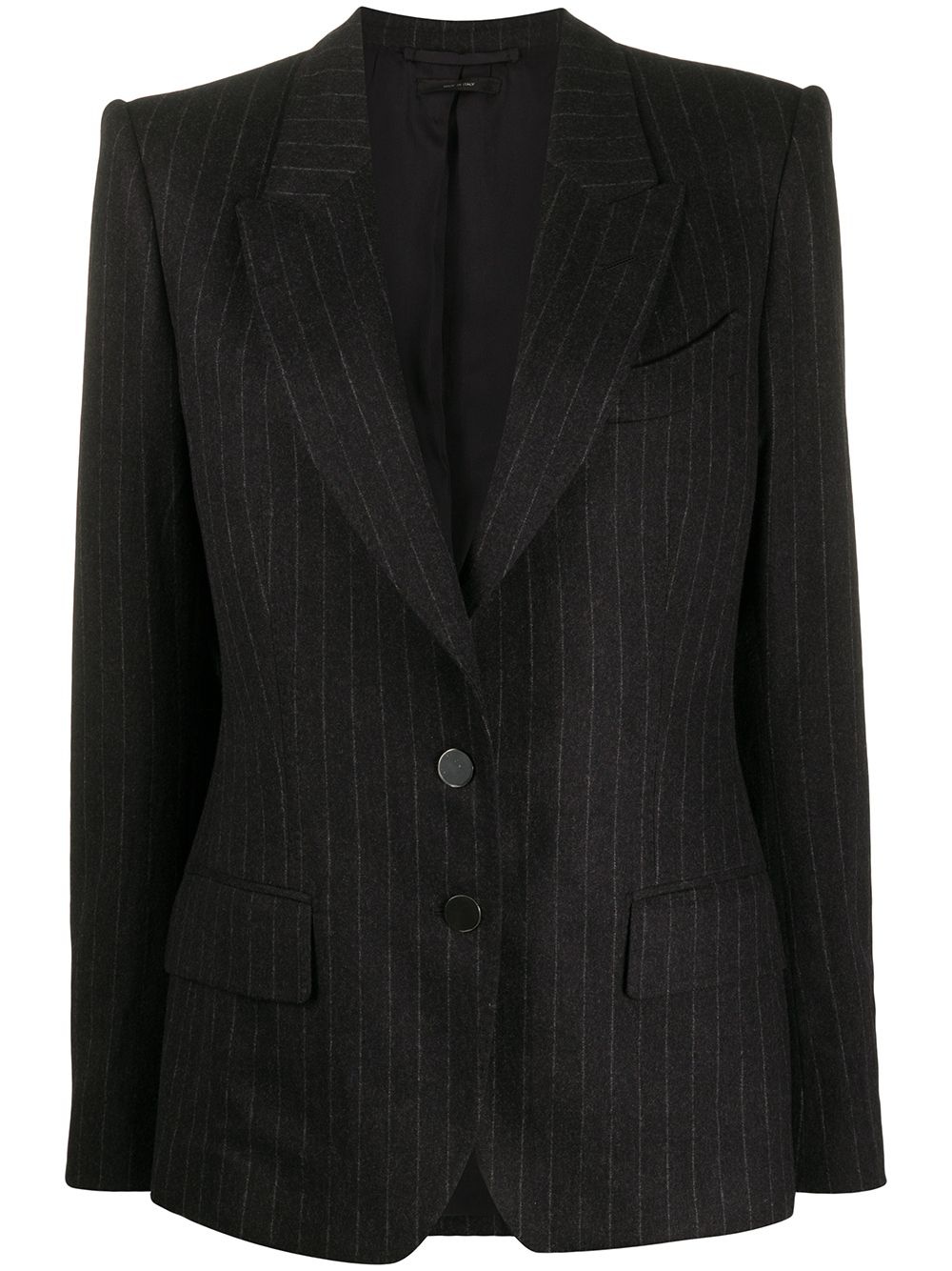 single-breasted pinstripe blazer - 1