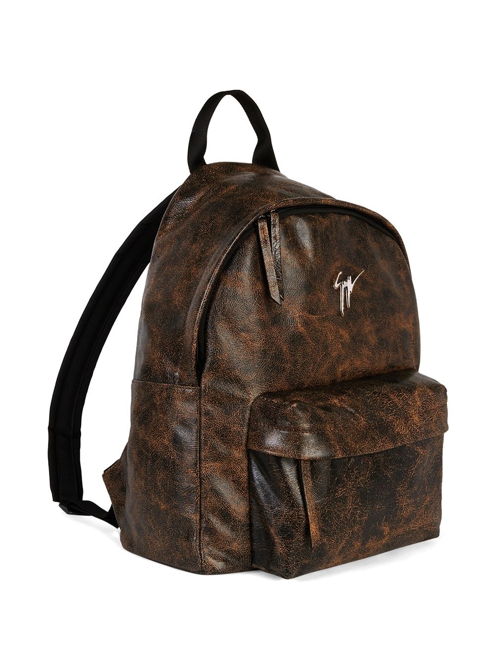 Bud leather logo-plaque backpack - 4