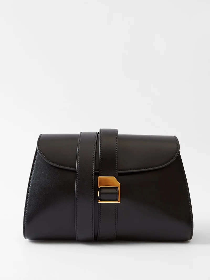 Isla buckled-tie leather clutch bag - 1