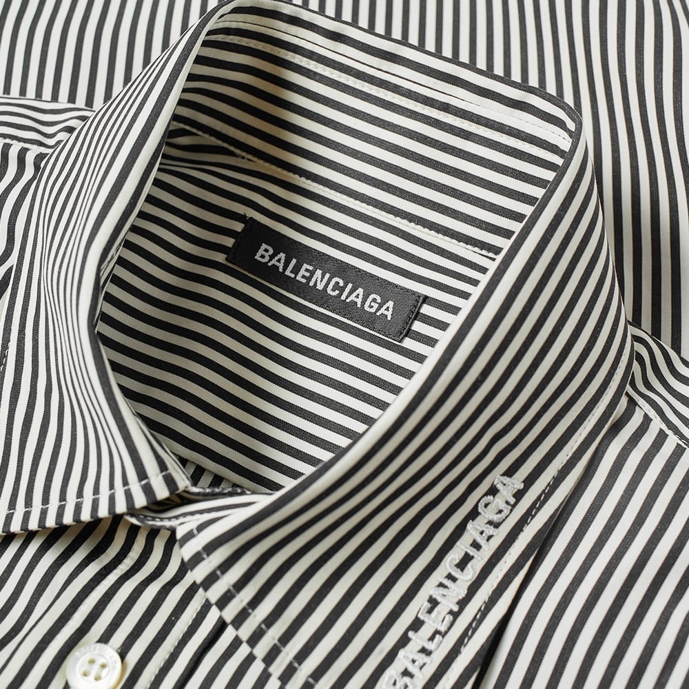 Balenciaga Short Sleeve Stripe Flap Shirt - 3