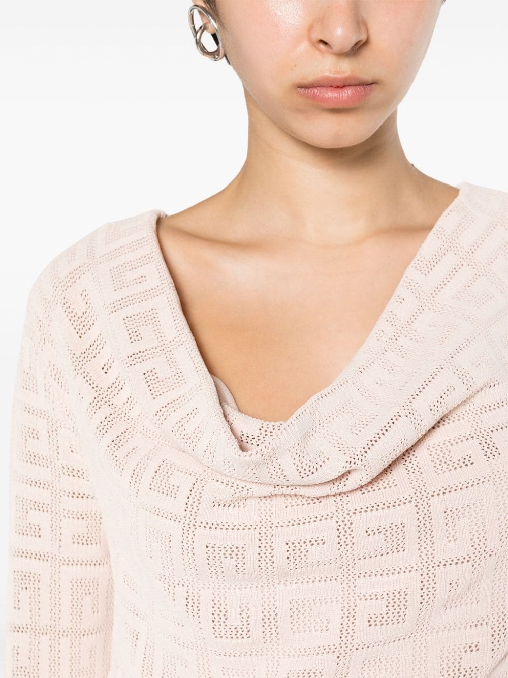 4G-jacquard V-neck top - 5