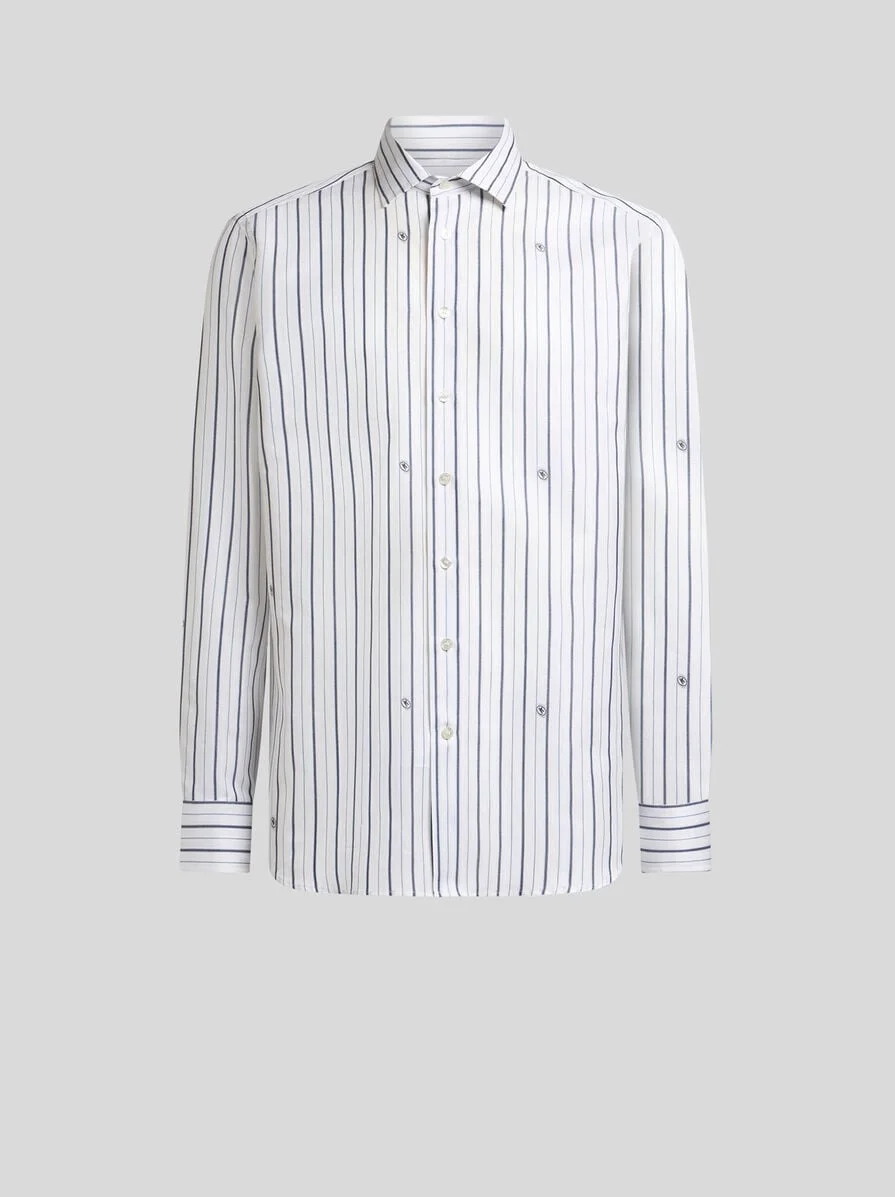 STRIPED COTTON JACQUARD SHIRT - 1