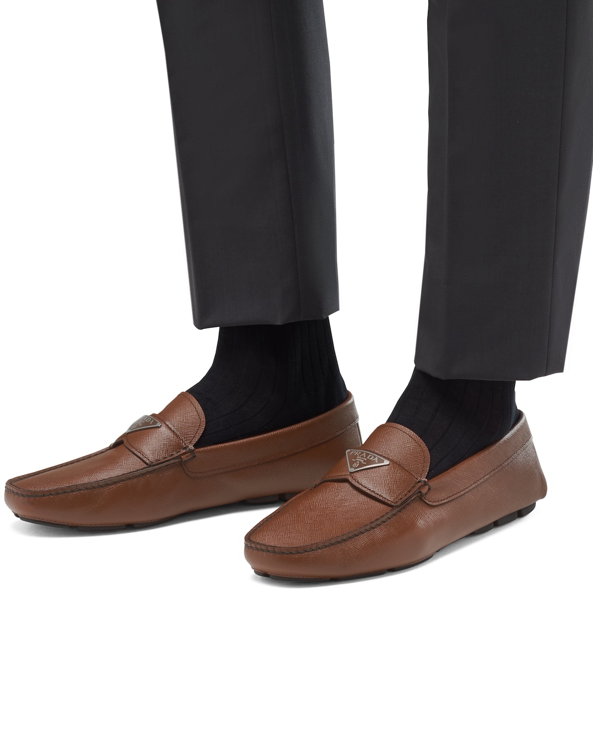 Saffiano leather loafers - 3