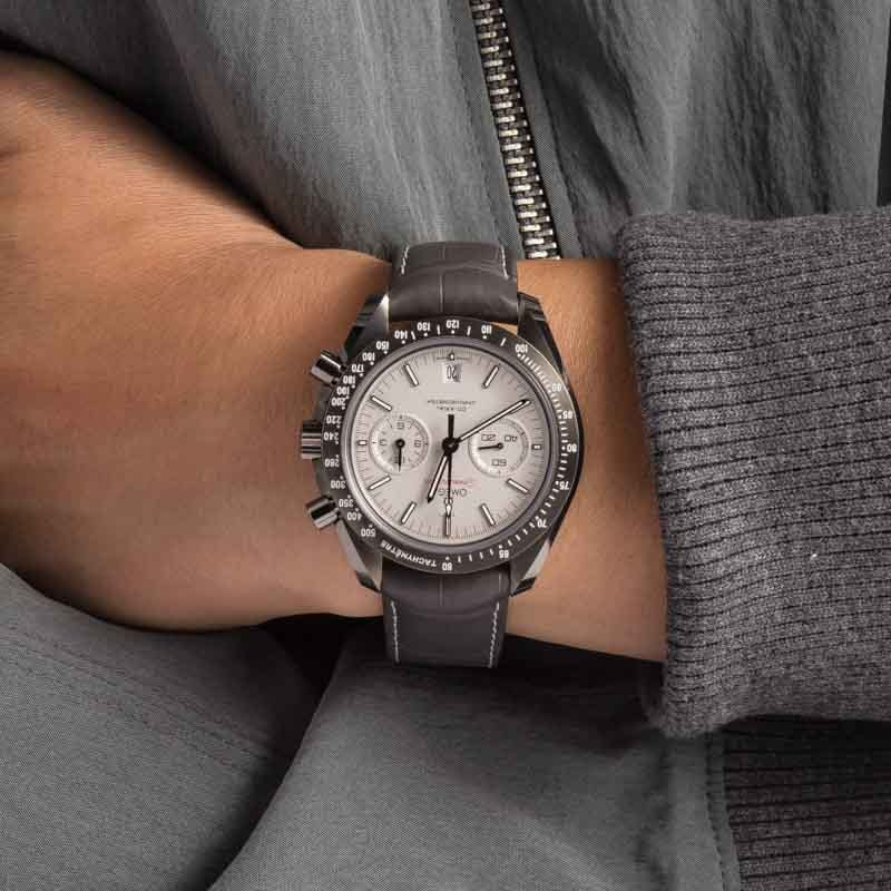 Omega Speedmaster Grey Ceramic on Leather Strap - 5