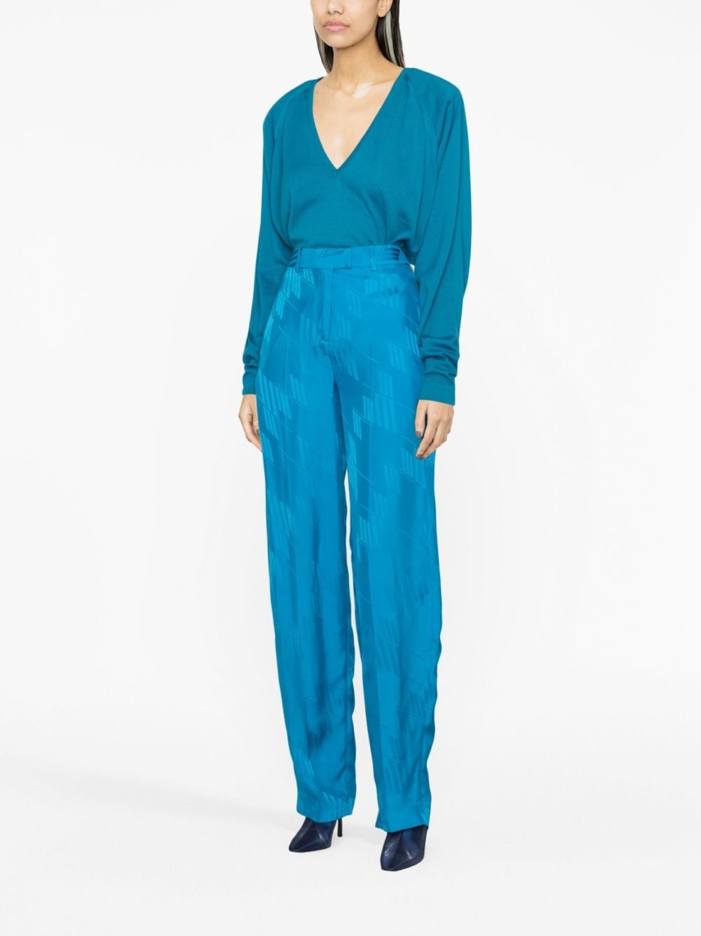 Jagger monogram wide-leg trousers - 3