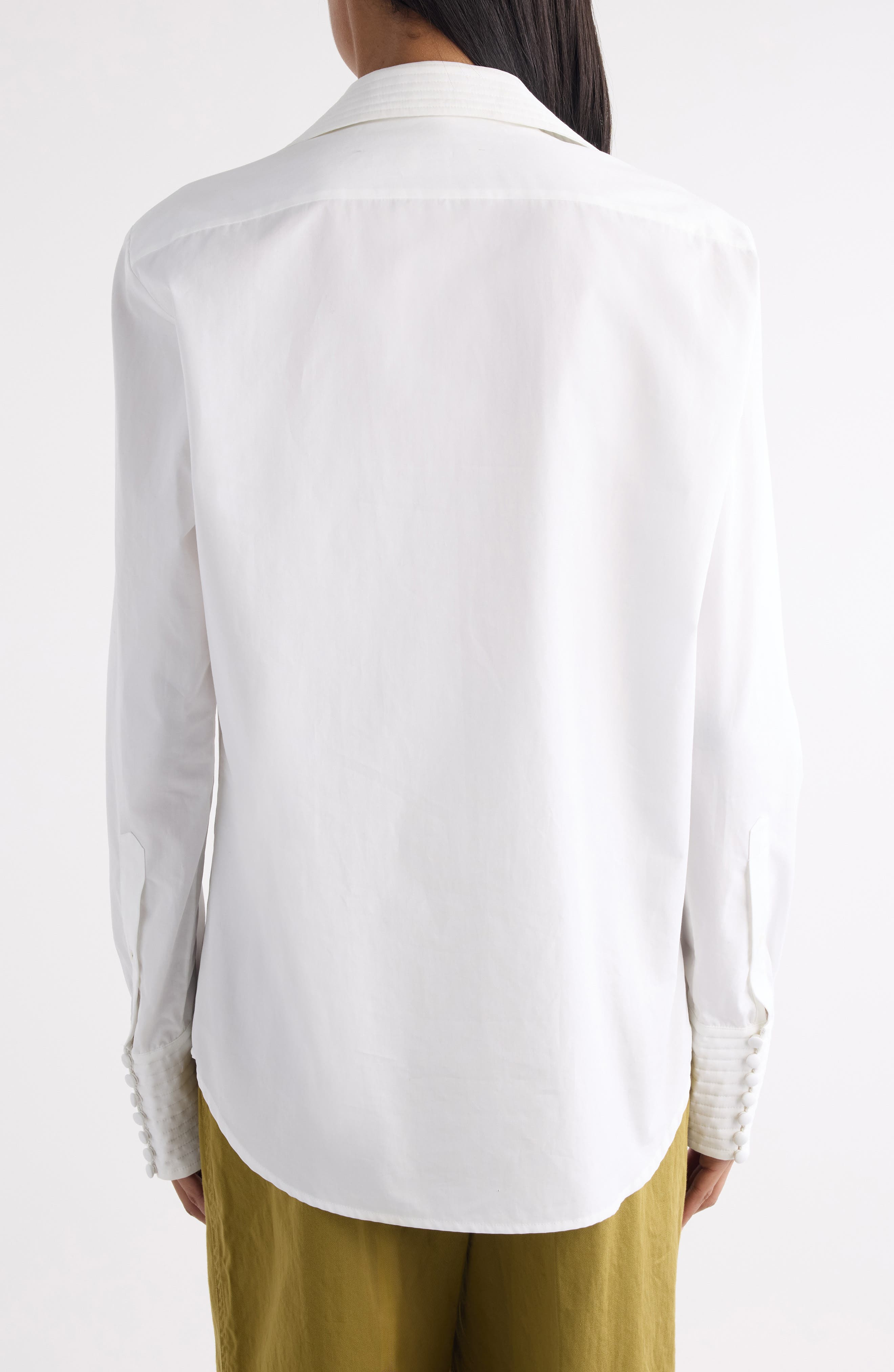 Dries Van Noten Celinta Cotton Button-Up Shirt in White at Nordstrom - 3