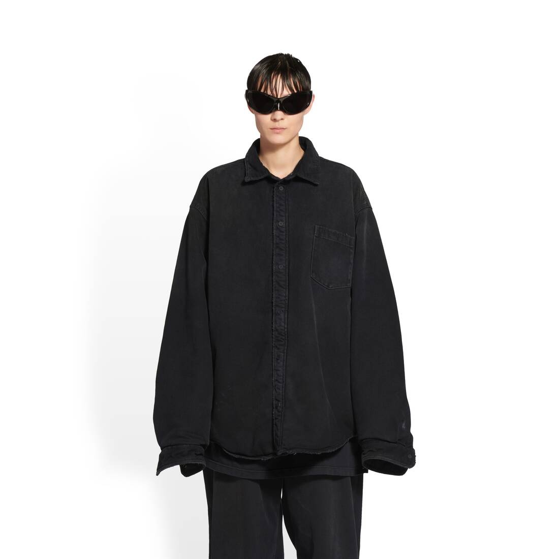 BALENCIAGA Padded Shirt in Black | REVERSIBLE