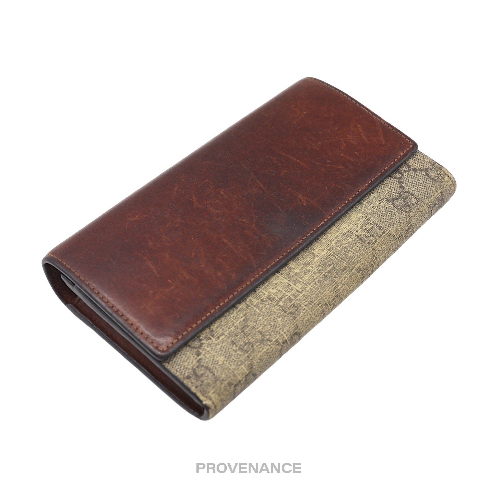 Gucci Snap Long Wallet - GG Supreme Brown - 3