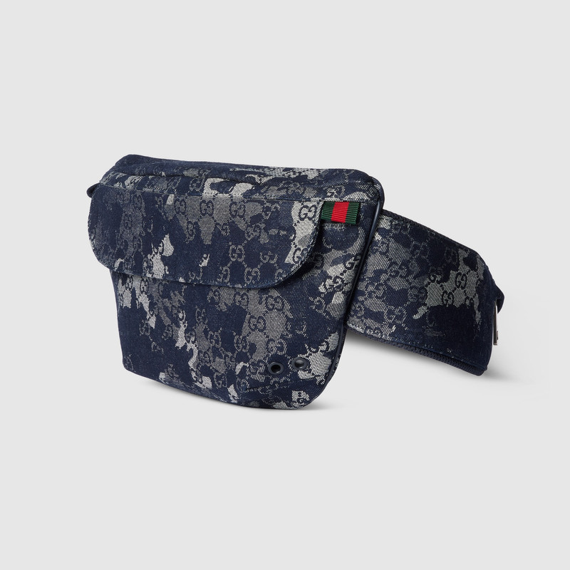 GUCCI GG denim large belt bag outlook