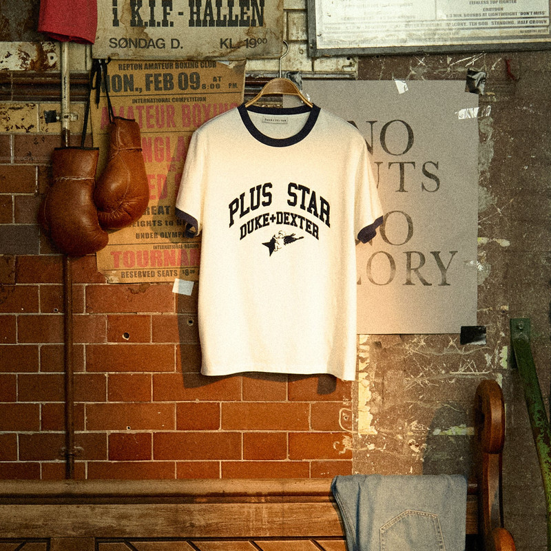Plus Vintage White + Navy Ringer T-Shirt 8