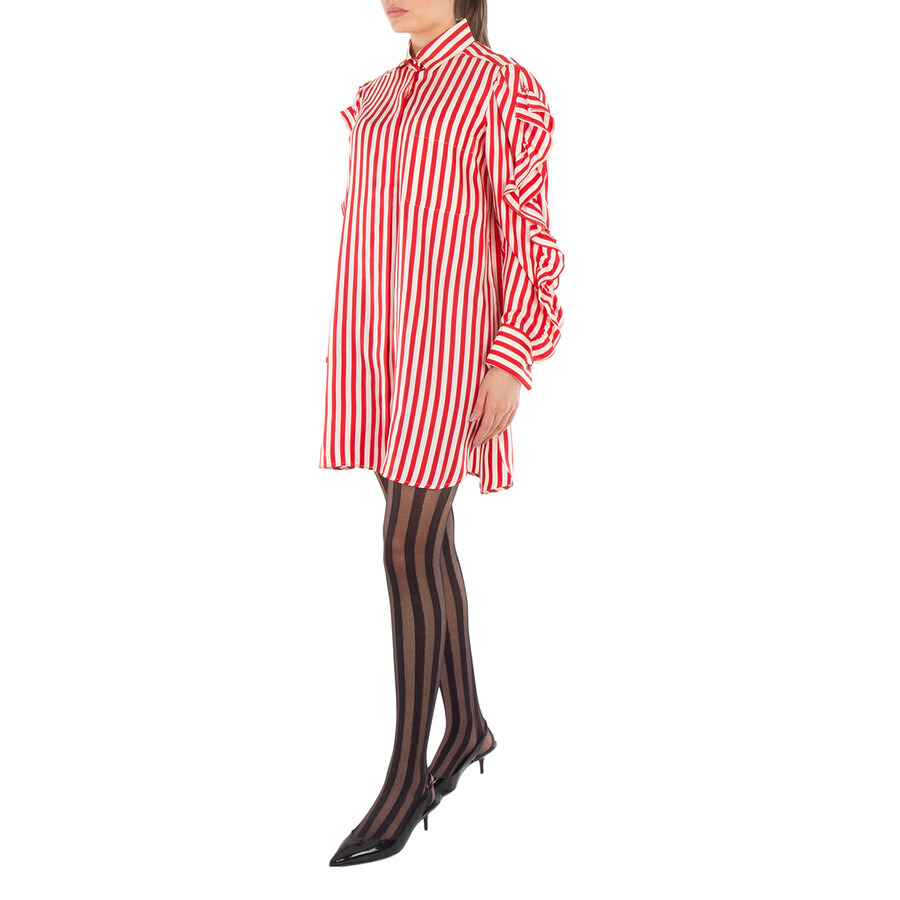 Max Mara Manna Striped Silk Shirt Dress - 2