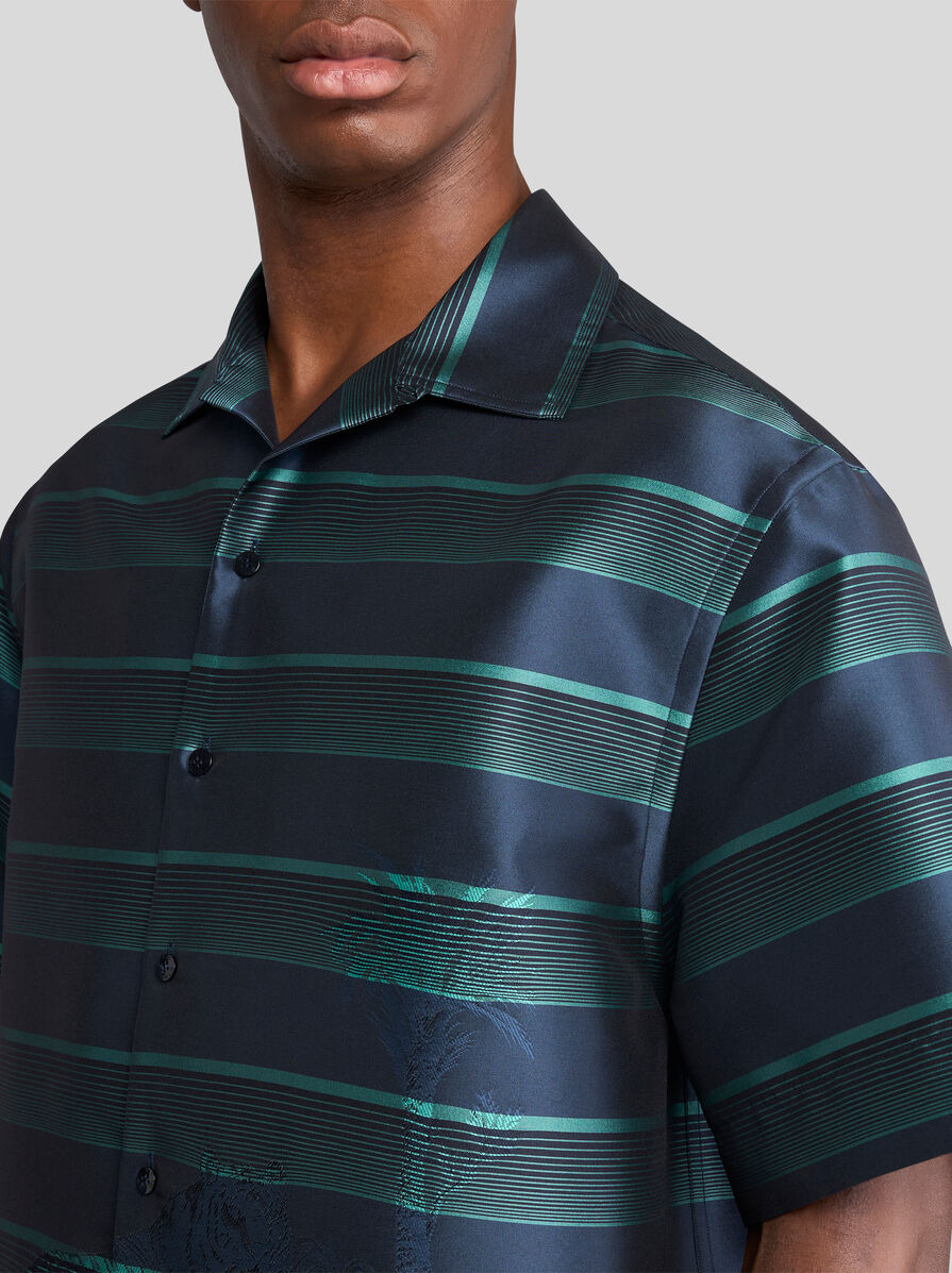 STRIPED AND SAFARI-PRINT BOWLING SHIRT - 3