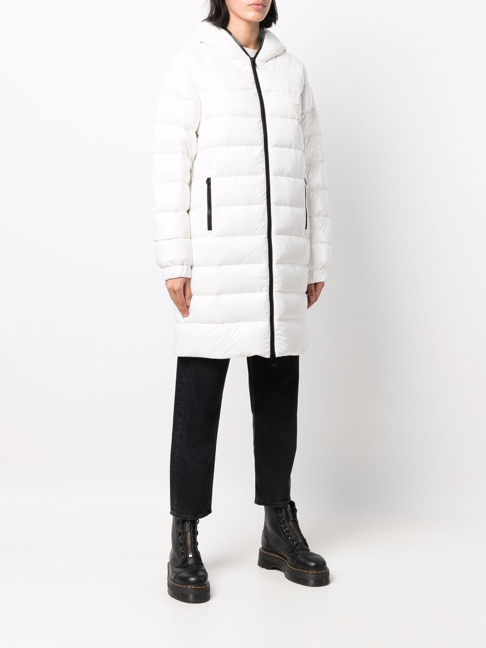 zip-up midi puffer coat - 3