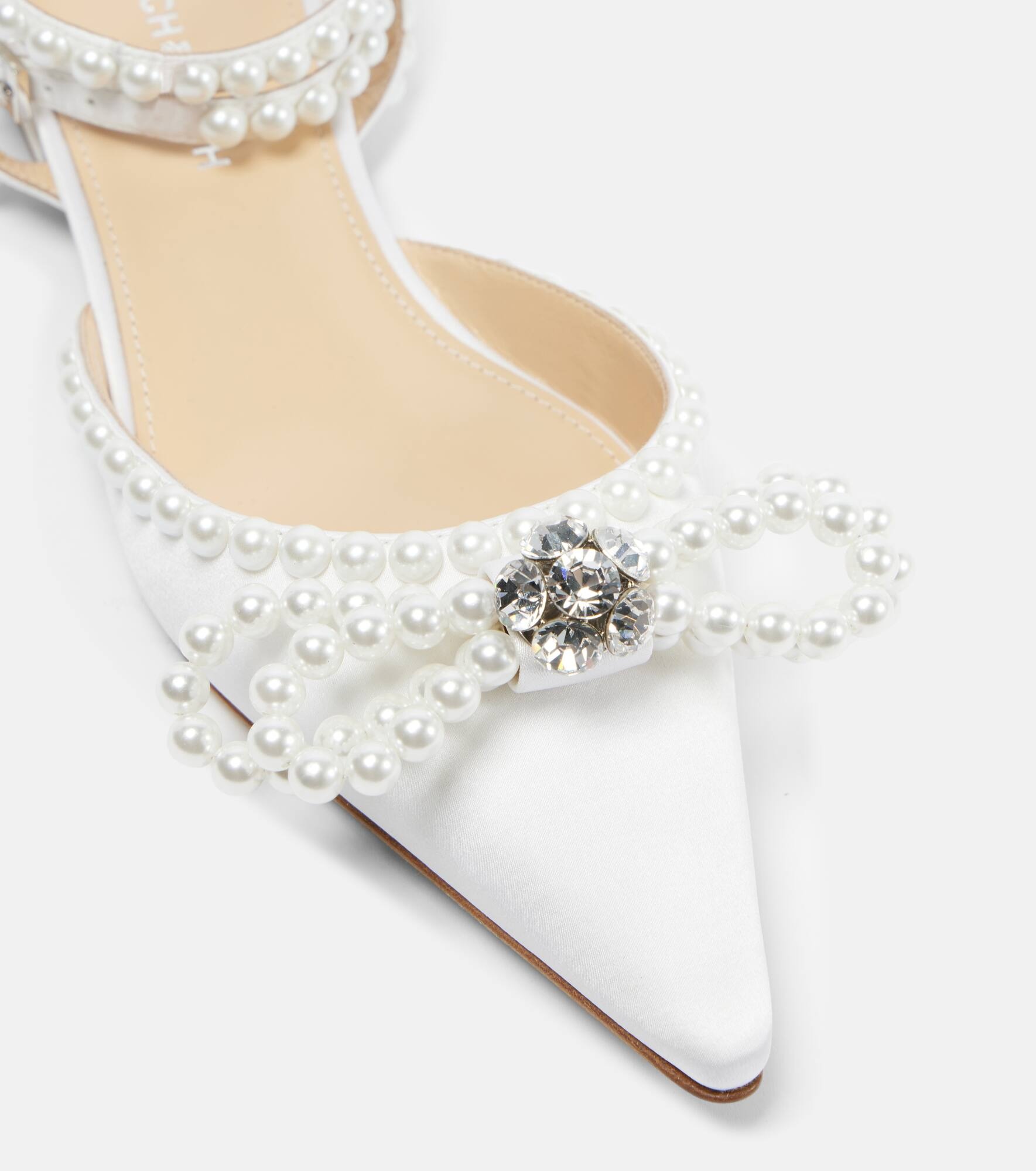 Double Bow embellished satin ballet flats - 5