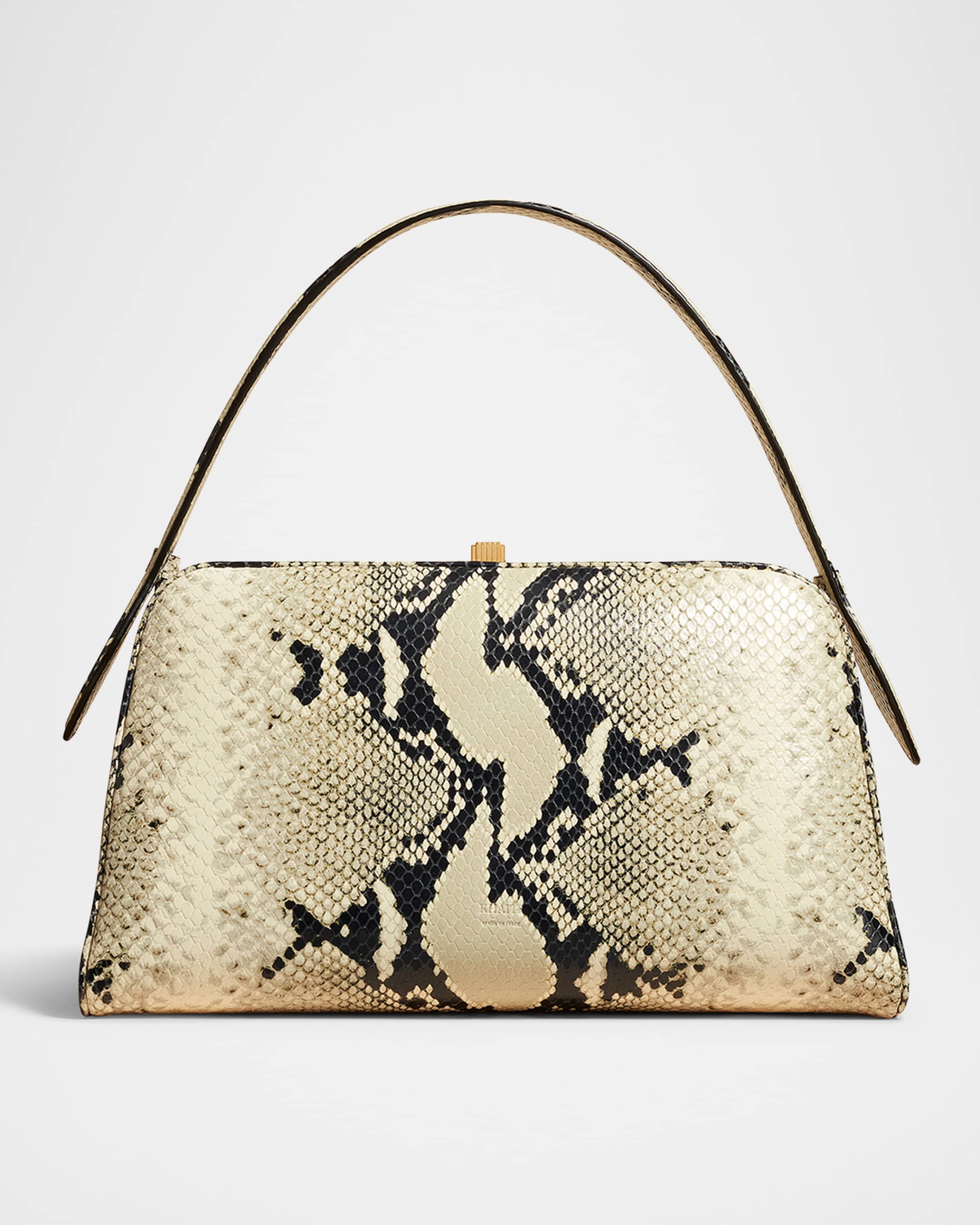 Cate Python-Embossed Leather Top-Handle Bag - 1