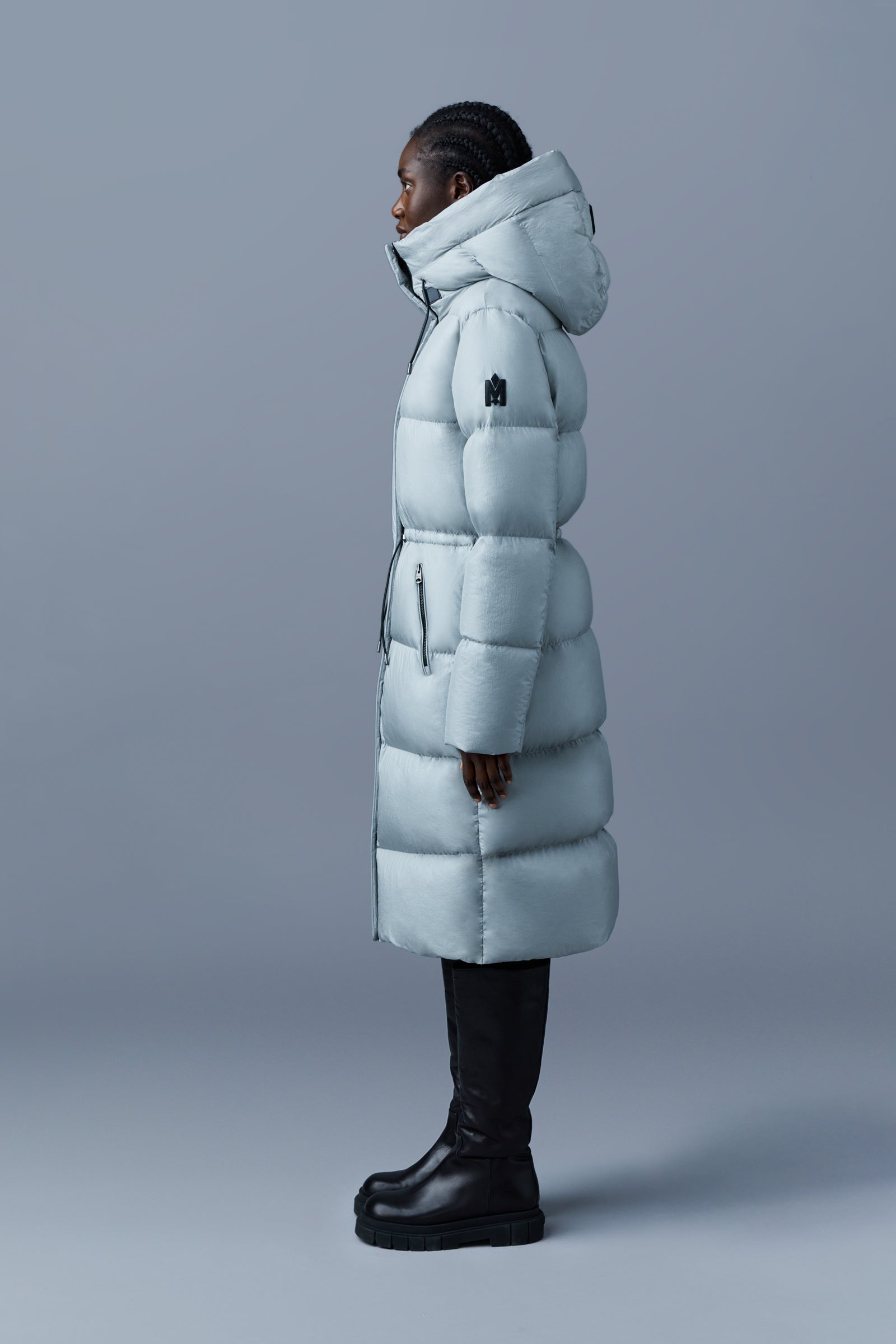 ISHANI foil shield long down coat with hood - 3