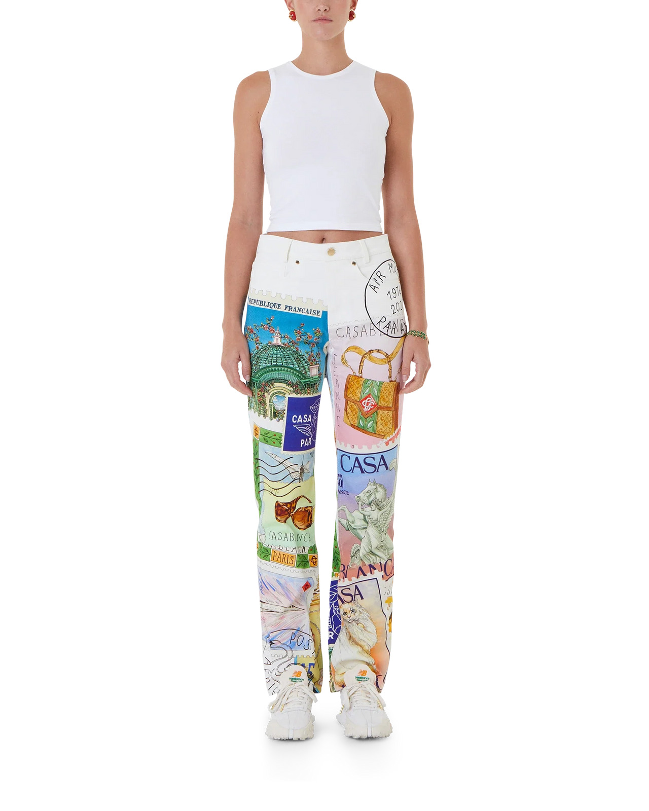 Souvenirs De Vacances Printed Straight Leg Jeans - 2