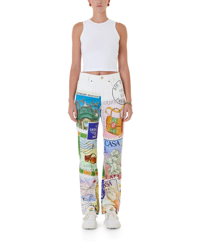 CASABLANCA Souvenirs De Vacances Printed Straight Leg Jeans outlook